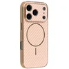 Image de Hoesje geschikt voor Apple iPhone 17 Pro - Phonesta Luxury Carbon Fiber Back Cover - Geschikt voor MagSafe - Roze