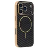 Image de Hoesje geschikt voor Apple iPhone 17 Pro Max - Phonesta Luxury Carbon Fiber Back Cover - Geschikt voor MagSafe - Zwart