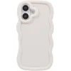 Image de Hoesje geschikt voor Apple iPhone 17 - Phonesta Wavy Silicone Back Cover - Beige