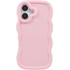 Image de Hoesje geschikt voor Apple iPhone 17 - Phonesta Wavy Silicone Back Cover - Roze