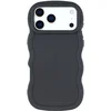 Image de Hoesje geschikt voor Apple iPhone 17 Pro - Phonesta Wavy Silicone Back Cover - Zwart