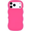 Image de Hoesje geschikt voor Apple iPhone 17 Pro Max - Phonesta Wavy Silicone Back Cover - Hot Pink