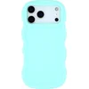 Image de Hoesje geschikt voor Apple iPhone 17 Pro Max - Phonesta Wavy Silicone Back Cover - Mintgroen