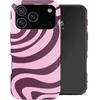Image de Selencia Hoesje - Geschikt voor Apple iPhone 17 Pro - Backcover - Wavy Swirl Pink Plum