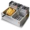 Image de Commerciële elektrische friteuse, 24 liter inhoud, 5000 W roestvrijstalen tafel friteuse met twee uitneembare manden, voor keuken en restaurant, Silver