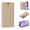 Image de Casemania Hoesje Geschikt voor Apple iPhone 17 Pro Max - Soft Beige - Dunne Bookcase met Pasjeshouder - Slim Wallet Case van Lederlook met Fijne Nerf en Rijke Glans