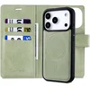 Image de Casemania Hoesje Geschikt voor Apple iPhone 17 Pro Max - Matcha Green - 2 in 1 Afneembare Bookcase van Lederlook met Fijne Nerf - Geschikt voor MagSafe - Portemonnee Telefoonhoesje met Pasjeshouder en Standaardfunctie