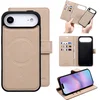 Image de Casemania Hoesje Geschikt voor Apple iPhone 17 Air - Soft Beige - 2 in 1 Afneembare Bookcase van Lederlook met Fijne Nerf - Geschikt voor MagSafe - Portemonnee Telefoonhoesje met Pasjeshouder en Standaardfunctie