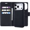 Image de Casemania Hoesje Geschikt voor Apple iPhone 17 Pro Max - Onyx Black - 2 in 1 Bookcase met Velvet Finish - Geschikt voor MagSafe - Magnetisch Portemonnee Telefoonhoesje met Pasjeshouder en Afneembare Cover - Kunstleer Wallet Case - Zwart