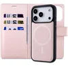 Image de Casemania Hoesje Geschikt voor Apple iPhone 17 Pro Max - Cherry Blossom - 2 in 1 Bookcase met Velvet Finish - Geschikt voor MagSafe - Magnetisch Portemonnee Telefoonhoesje met Pasjeshouder en Afneembare Cover - Kunstleer Wallet Case - Roze