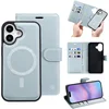 Image de Casemania Hoesje Geschikt voor Apple iPhone 17 - Baby Blue - 2 in 1 Bookcase met Velvet Finish - Geschikt voor MagSafe - Magnetisch Portemonnee Telefoonhoesje met Pasjeshouder en Afneembare Cover - Kunstleer Wallet Case - Blauw