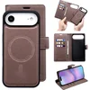 Image de Casemania Hoesje Geschikt voor Apple iPhone 17 Air - Mocha Brown - 2 in 1 Bookcase met Velvet Finish - Geschikt voor MagSafe - Magnetisch Portemonnee Telefoonhoesje met Pasjeshouder en Afneembare Cover - Kunstleer Wallet Case - Bruin