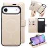 Image de Casemania Hoesje Geschikt voor Apple iPhone 17 Air - Gold - 2 in 1 Bookcase met Velvet Finish - Geschikt voor MagSafe - Magnetisch Portemonnee Telefoonhoesje met Pasjeshouder en Afneembare Cover - Kunstleer Wallet Case - Goud