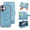 Image de Casemania Hoesje Geschikt voor Apple iPhone 17 - Aqua Blue - Kunstleer 2 in 1 Afneembare Bookcase - Geschikt voor MagSafe - Magnetische Telefoonhoesje met Pasjeshouder en Standaardfunctie