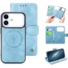 Image de Casemania Hoesje Geschikt voor Apple iPhone 17 Pro - Aqua Blue - Kunstleer 2 in 1 Afneembare Bookcase - Geschikt voor MagSafe - Magnetische Telefoonhoesje met Pasjeshouder en Standaardfunctie