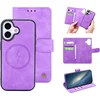 Image de Casemania Hoesje Geschikt voor Apple iPhone 17 - Bright Lila - Kunstleer 2 in 1 Afneembare Bookcase - Geschikt voor MagSafe - Magnetische Telefoonhoesje met Pasjeshouder en Standaardfunctie