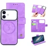 Image de Casemania Hoesje Geschikt voor Apple iPhone 17 Pro Max - Bright Lila - Kunstleer 2 in 1 Afneembare Bookcase - Geschikt voor MagSafe - Magnetische Telefoonhoesje met Pasjeshouder en Standaardfunctie
