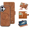 Image de Casemania Hoesje Geschikt voor Apple iPhone 17 - Sienna Brown - Kunstleer 2 in 1 Afneembare Bookcase - Geschikt voor MagSafe - Magnetische Telefoonhoesje met Pasjeshouder en Standaardfunctie