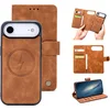 Image de Casemania Hoesje Geschikt voor Apple iPhone 17 Air - Sienna Brown - Kunstleer 2 in 1 Afneembare Bookcase - Geschikt voor MagSafe - Magnetische Telefoonhoesje met Pasjeshouder en Standaardfunctie
