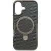 Image de Hoesje Geschikt voor Apple iPhone 17 - Zilver - Geschikt voor MagSafe - Luxe Casemania Carbon Back Cover met Kickstand Ring en Verhoogde Camera Veiligheidsranden