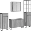 Image de vidaXL - Badkamermeubel - Set - met - lade - met - plank - Grijs - Sonoma - Bewerkt - hout