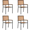 Image de vidaXL - Tuin - stapelstoelen - 4 - pcs - Bruin - en - Zwart - 54 - x - 56 - x - 90 - cm