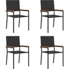 Image de vidaXL - Tuin - stapelstoelen - 4 - pcs - Zwart - en - Bruin - 54 - x - 56 - x - 90 - cm
