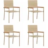 Image de vidaXL - Tuin - stapelstoelen - 4 - pcs - Crème - en - bruin - 54 - x - 56 - x - 90 - cm