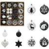 Image de vidaXL - Kerstbal - Set - 40 - pcs - Zwart - en - Wit - Kunststof