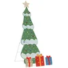 Image de vidaXL - Verlichte - Kerstboom - met - 3 - Geschenkdozen - 2D - Warm - Wit - 180 - cm