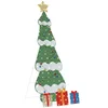 Image de vidaXL - Verlichte - Kerstboom - met - 3 - Geschenkdozen - 2D - Warm - Wit - 210 - cm