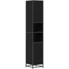 Image de vidaXL - Badkamermeubel - Set - met - plank - Zwart - Eiken - 35 - x - 37,5 - x - 188,5 - cm