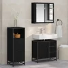 Image de vidaXL - Badkamermeubel - Set - met - lade - 3 - pcs - Zwart - Eiken - Bewerkt - hout