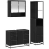 Image de vidaXL - Badkamermeubel - Set - met - lade - 3 - pcs - Zwart - Eiken - Bewerkt - hout