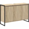 Image de vidaXL - Badkamerkast - met - opslag - Sonoma - 90 - x - 30 - x - 60 - cm - Bewerkt - hout