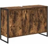 Image de vidaXL - Badkamerkast - met - opslag - Rook - Eik - 90 - x - 30 - x - 60 - cm - Bewerkt - hout