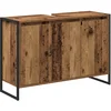 Image de vidaXL - Badkamerkast - met - opslag - Oud - Hout - 90 - x - 30 - x - 60 - cm - Bewerkt - hout