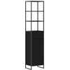 Image de vidaXL - Badkamerkast - met - lade - Zwart - Eiken - 40 - x - 30 - x - 180 - cm - Bewerkt - hout
