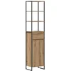 Image de vidaXL - Badkamerkast - Ambachtelijk - Eiken - 40 - x - 30 - x - 180 - cm - Bewerkt - hout