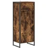 Image de vidaXL - Badkamerkast - met - lade - Rook - Eik - 40 - x - 30 - x - 100 - cm - Bewerkt - hout