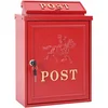 Image de vidaXL - Wandgemonteerde - brievenbus - met - opslag - Rood - 29 - x - 13 - x - 41 - cm