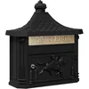 Image de vidaXL - Wandgemonteerde - brievenbus - met - opslag - Zwart - 40,5 - x - 16 - x - 45 - cm
