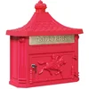 Image de vidaXL - Wandgemonteerde - brievenbus - met - opslag - Rood - 40,5 - x - 16 - x - 45 - cm