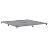 Image de vidaXL - Parasolvoet - Donker - grijze - houtlook - 100 - x - 100 - x - 4 - cm - Staal