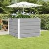 Image de vidaXL - Plantenbak - Lichtgrijs - 100 - x - 100 - x - 75 - cm - Staal