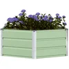 Image de vidaXL - Plantenbak - Pastel - Groen - 129 - x - 129 - x - 45 - cm - Staal