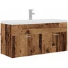 Image de vidaXL - Badkamerkast - met - opslag - Oudhout - 100 - x - 38,5 - x - 46 - cm - Bewerkt - hout