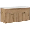 Image de vidaXL - Badkamerkast - Artisan - Eiken - 100 - x - 38,5 - x - 46 - cm - Bewerkt - hout