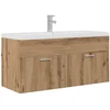 Image de vidaXL - Badkamerkast - Artisan - Eiken - 100 - x - 38,5 - x - 46 - cm - Bewerkt - hout