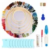 Image de GELLDG Handborduurset - 100 kleuren garen - Kruissteekgereedschap - Geschikt voor beginners, volwassenen en kinderen